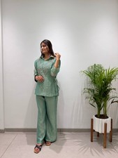 Women's Embroidered Kurta with Jacket Palazzo Set Designer Ethnic Co-Ord Set
