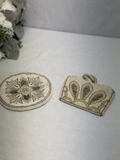 Set Of 2 Antique Vintage 30  s Czechoslovakia Art Deco Hand Beaded Zipper Purses