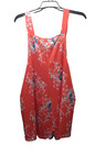 Floral Print Short Jumpsuit Romper Bib Overalls Sleeveless Pockets  Size Large — photo 1