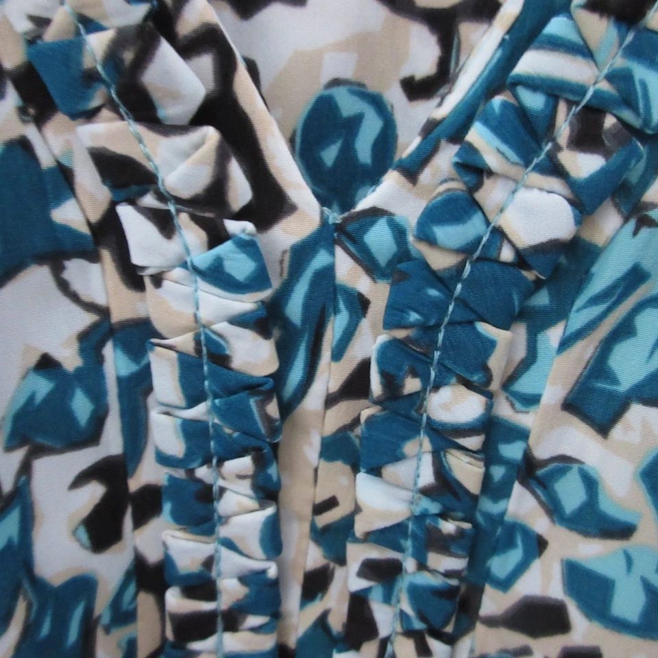 Vestido Chicos 3 o XL Azul Midi Cachemira En Niveles Trenza Volantes Bolsillos Boho Fluido Foto 4 de 4