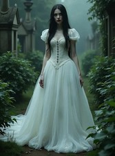 Vintage Victorian A-Line Wedding Dresses Bridal Gown Gothic Bride Dress