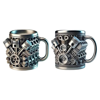 Personalisierter Edelstahlbecher V8Motor-Becher Kunstharz witzige Kaffeetassen - Bild 1 von 4