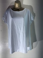 Womens Next Uk 16 Plain White Cap Sleeve Crew Neck Casual Jersey T-shirt Top