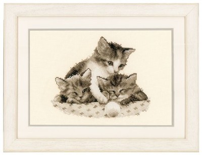 New Vervaco Cross Stitch Kit 0148985 3 Little Kittens