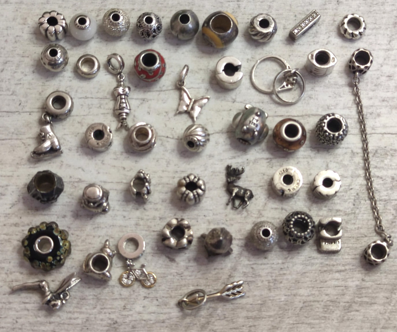 Pandora Charms and Silver Charms Beads x42 Weight 99g