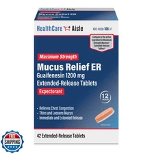 HealthCareAisle Guaifenesin 1200 mg Extended Release - 42 Tablets - Mucus Rel