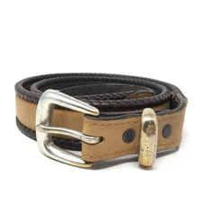 Tiburon Bay Ranger Belt Mens Size 36 Brown Leather Handmade Mexico Brass Buckle