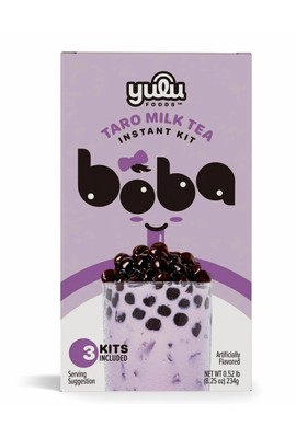   New Yulu Foods TARO Taiwan Instant Boba Milk Tea Bubble 3-Kits Box 8.25oz
