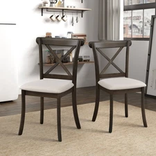 Farmhouse Kitchen Dining Room Chairs Set of 2 Modern Side Chairs Wood High Back