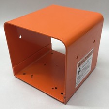 Linemaster 522-F28 Foot Switch Guard, Steel, Alert Orange Foot Pedal Guard