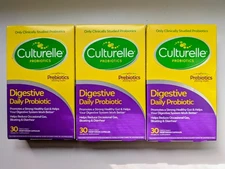 Lot of 3 Culturelle Digestive Daily Probiotic 90 Capsules Total Exp 06/2027 New