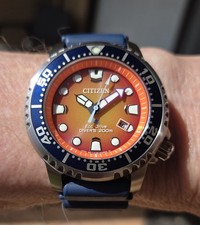 Citizen Promaster Eco Drive Orange dive watch-.  Very Good Condition