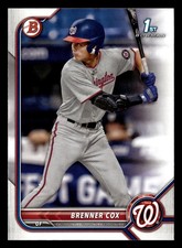 Brenner Cox 2022 1st Bowman Draft #BD-196 Washington Nationals ROOKIE RC