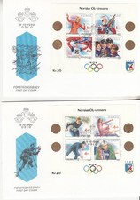 Norway: 5 Winter Olympics FDC, 1989-1993