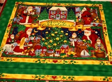 Susan Winget Night Before Christmas Wall Hanging Fabric Panel Santa's Delivering