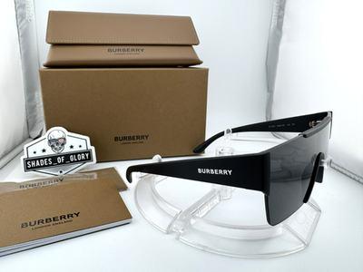 Burberry Matte Black Shield Sunglasses Burberry Black Shield w/ Mirror Lens – Eyedictive main image 4