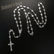 Collar Rosario Cuentas Benedictinas San Benito Crucifijo Medalla Milagrosa Católica