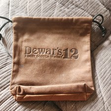 Dewar s 12 Scotch BAG Thick Brown Leather Liq...