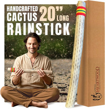 20" Cactus Rainstick from Chile - Authentic Handcrafted Rain Stick Musical Instr