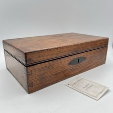 Scatola antica antica in legno inglese epoca 800 cofanetto da scrivania ufficio