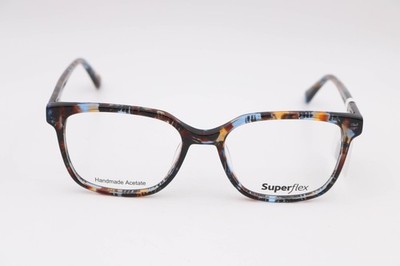 Superflex Sf-643 S401 Blue Marble Square Eyeglasses Frames 52-17-135