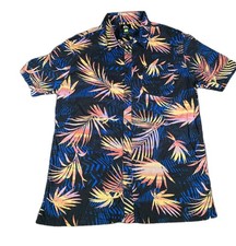 Quicksilver Shirt Men  s L Button-Up Short Sleeve Hawaiian Floral Cotton