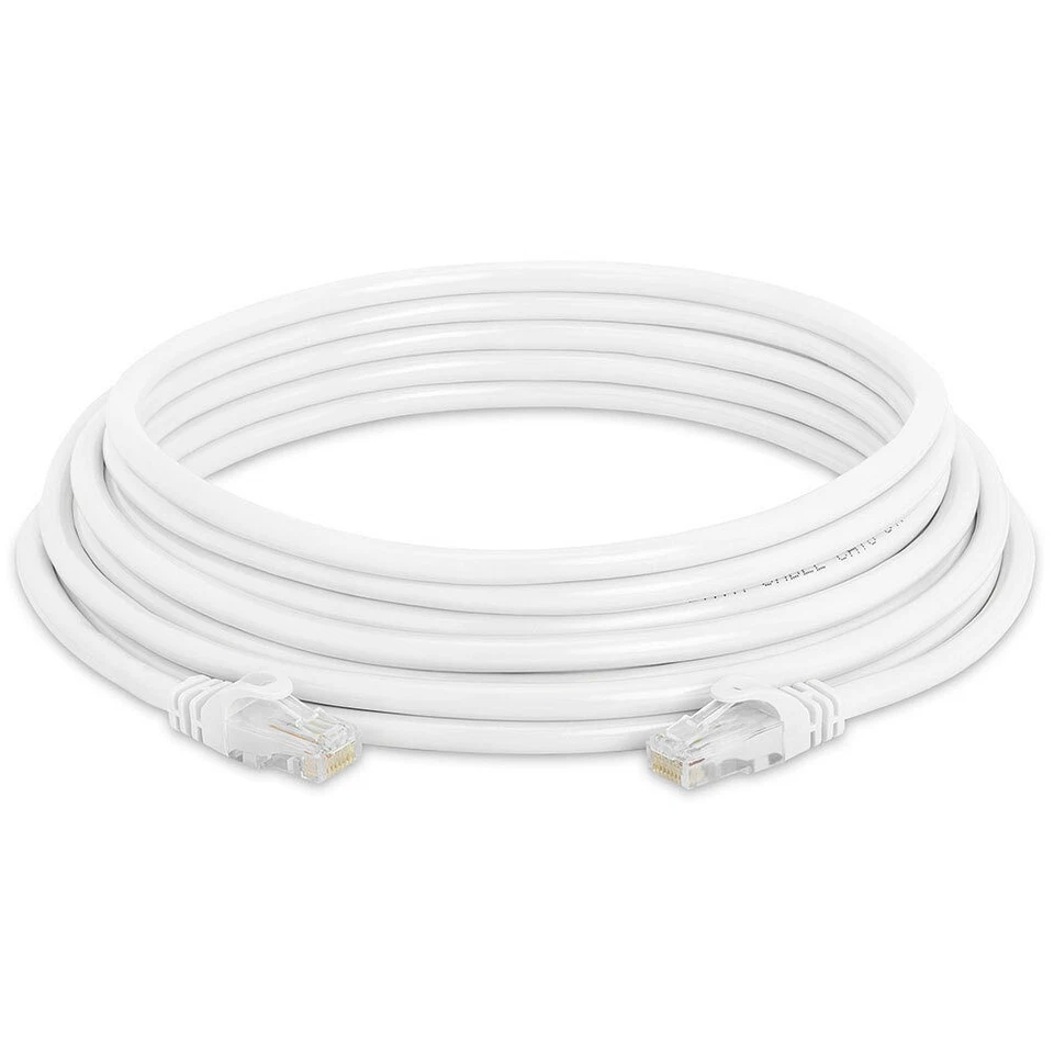 25 FT Cat6 Cable White Cat 6 Patch Cord LAN Internet RJ45 Modem Ethernet Cable - Image 2 of 3
