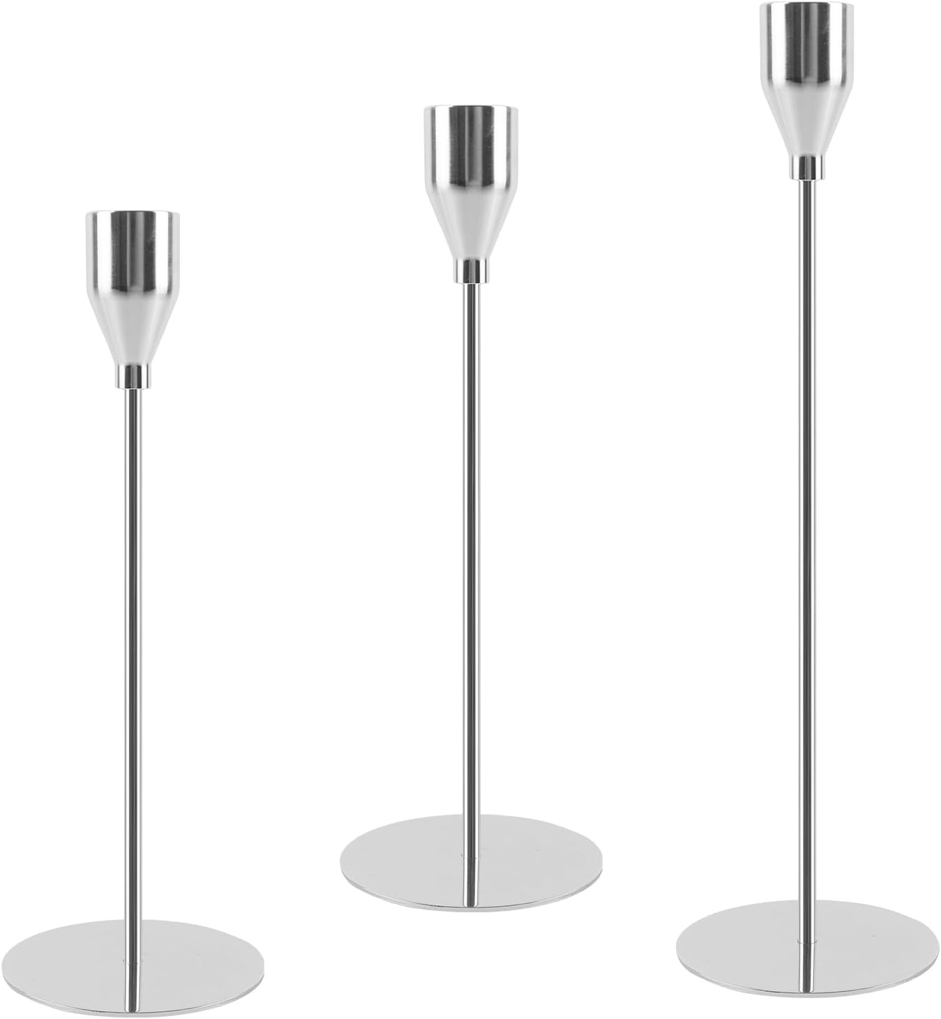 S Set Of 3, Metal Taper Candle Holders, Tall Candlestick Hol