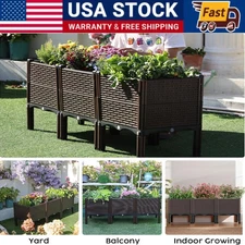Raised Garden Bed with Legs Plastic Elevated Planters for Outdoor Plants Box