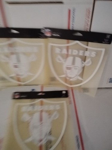Lot Of 3 Oakland Vtg Raiders 8x8" Die Cut Decal Sticker, Retro Logos T6#3 - Picture 2 of 9