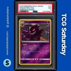 2019 POKEMON SUN & MOON UNBROKEN BONDS #70/214 GENGAR REVERSE HOLO PSA 7