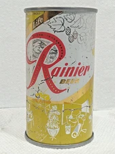 Yellow Rainier Flat top Beer Can (People watching TV)