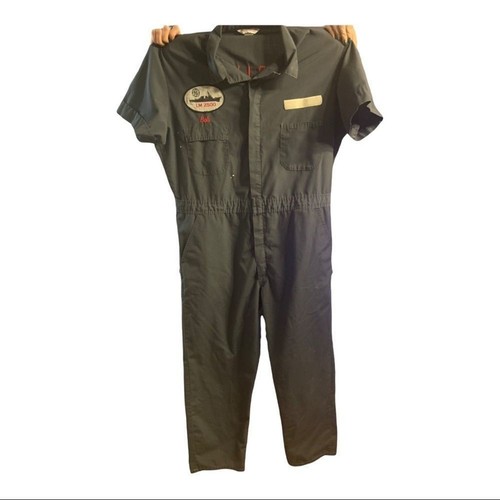 Vintage Bath Iron Works Maine ship builder coveralls. Engineer red embroidery!