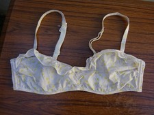 Soutien gorge à armatures bandeau microfibre blanc jaune stretch ETAM 85 C TBE