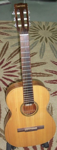 Giannini Brazil AWN-60 Classical Guitar 1975 Rosewood Back/Sides w/Chip Case