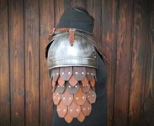 Par de armadura de ombro cavaleiro medieval de pauldrons e gorget sca larp Coustume - Imagem 4 de 4