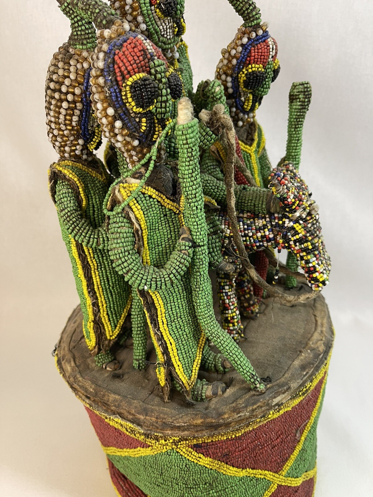 African Tribal YORUBA Beaded King Crown Ceremonial Hat Beadwork Nigeria