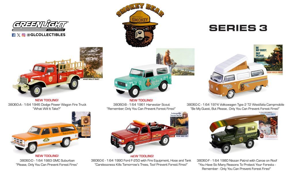 Greenlight 1:64 GMC Suburban 1983 &ndash; Smokey Bear Series 3 &ndash; Arancione E Bianco