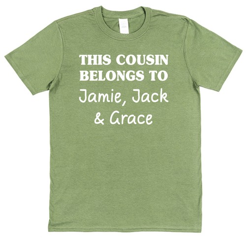 Camiseta personalizada de este primo pertenece a cualquier nombre adultos niños todos los colores - Imagen 31 de 31
