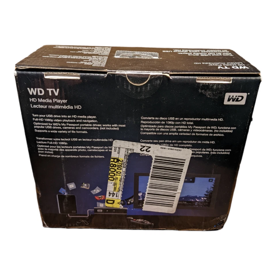 Western Digital WD TV HD Media Streaming Player WDBABF0000NBK 1080P HDMI G2U - Image 4 of 4