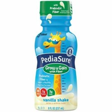 PediaSure Grow N Gain with Fiber Vanilla , Chocolate Or Strawberry Shake, 8oz -
