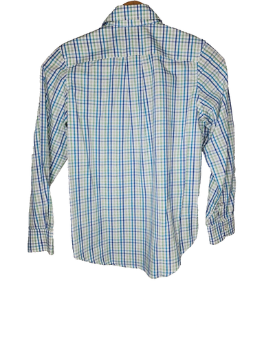 The Mysterious Benedict Society Custom Made Blue Plaid Button Front Shirt - Picture 3 of 9
