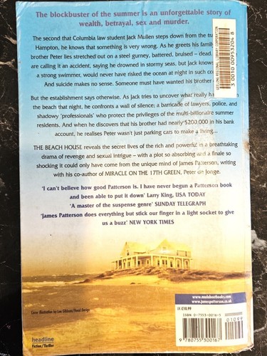 The Beach House Lge Paperback Novel James Patterson Thriller Fiction Book R1 - Picture 2 of 5