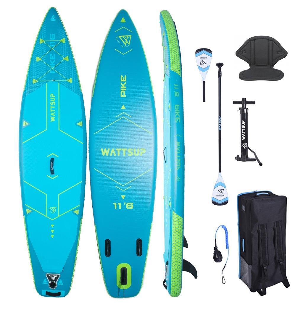 WattSUP PIKE 11'6" SUP Board SET Stand Up Paddle Surf-Board iSUP 350x84x15cm