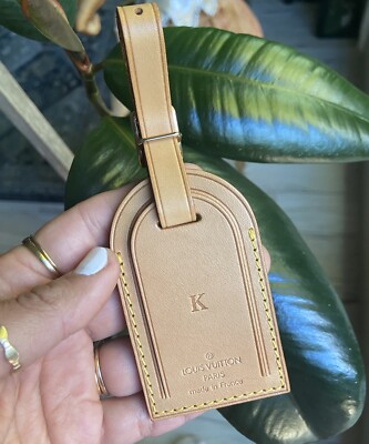 Lv Bag Tags Louis Vuitton Leather Luggage Tag With Hot Stamp Letter K