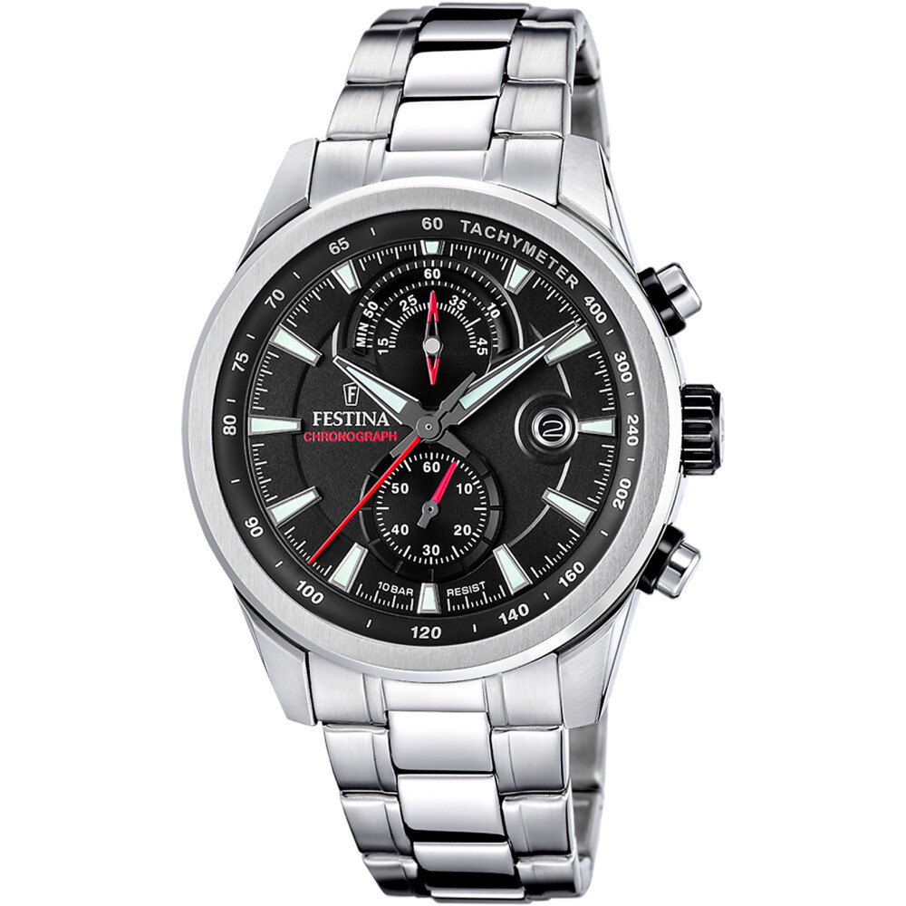 Хронограф Festina F20694-6 Schwarz Edelstahl с ремешком 44 мм