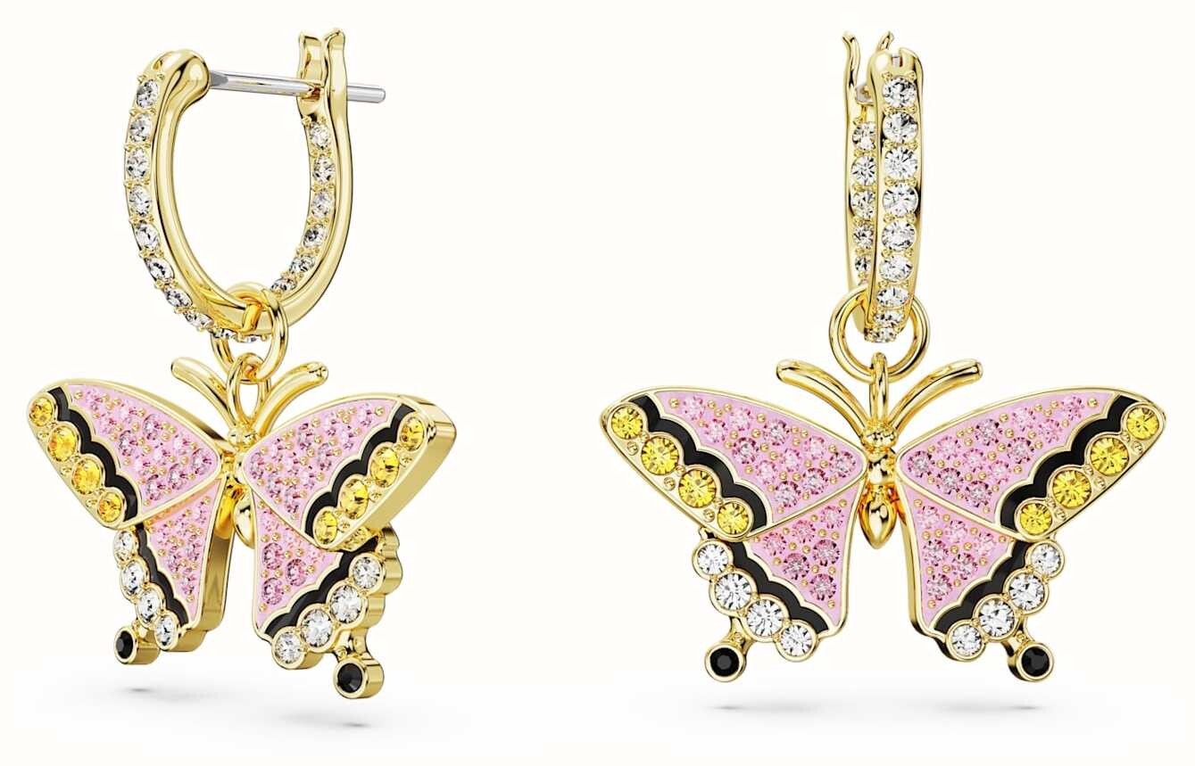 Swarovski butterfly earrings new in box, Rare! beautiful image 2