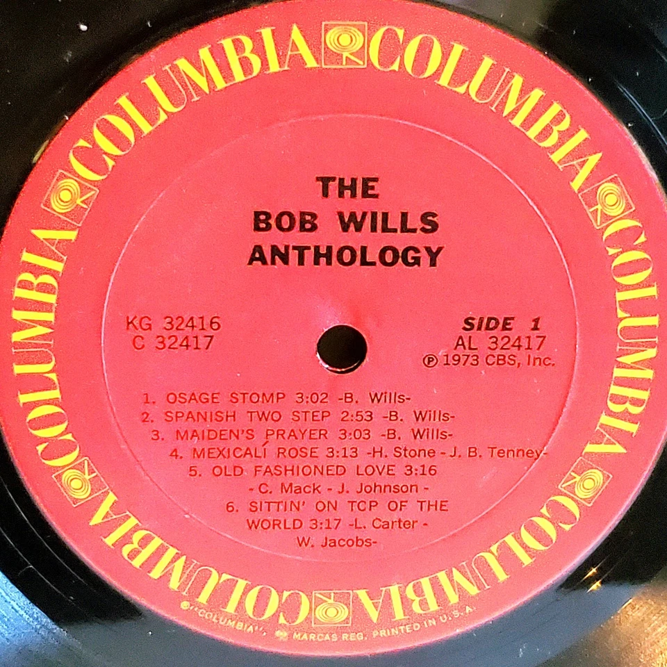 BOB WILLS Anthology 2LP VG+ Vintage 1973 Columbia Vinyl Western Swing Country - Image 3 of 3