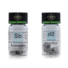 Antymon metal element 51 próbka 5 gramów 99,9% kryształowa szklana ampułka z metką