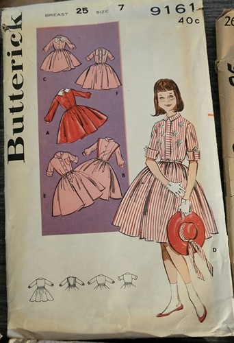 Lot of 9 Vintage 40s 50s Children's Dress Sewing Patterns Sizes 7 & 8 - Picture 8 of 10
